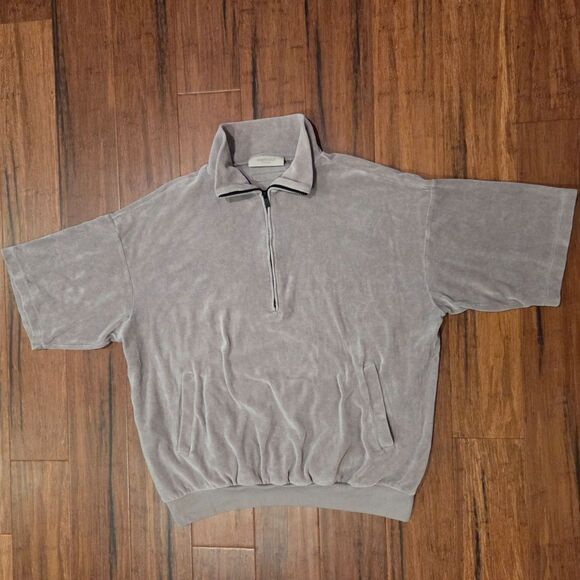 Fear of God Essentials Women's XL Velour Half Zip Mockneck Oversized Baggy 90s - Picture 2 of 9